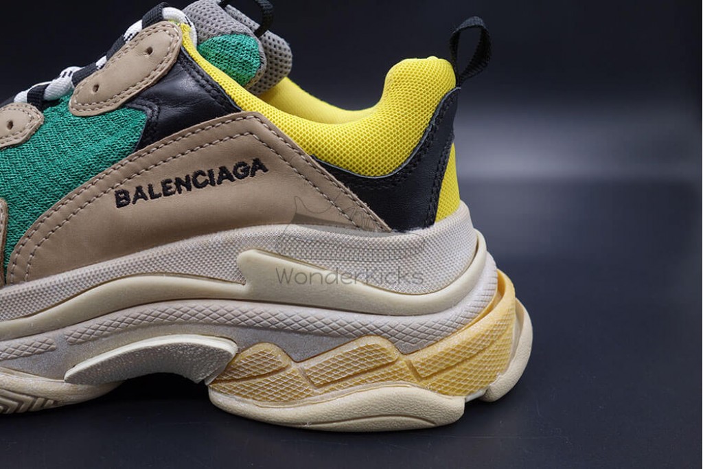 bc triple s trainer beige green yellow