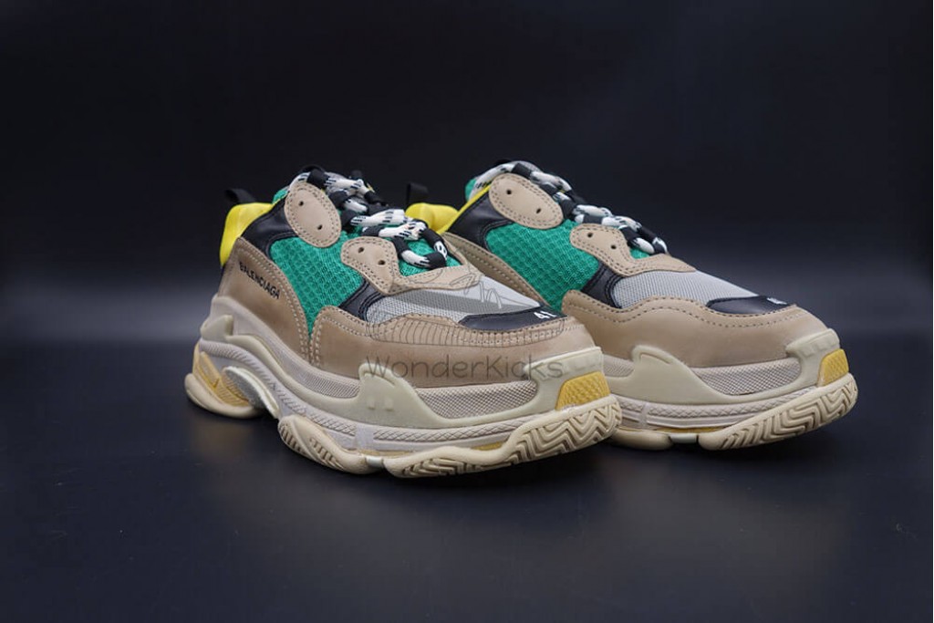 bc triple s trainer beige green yellow