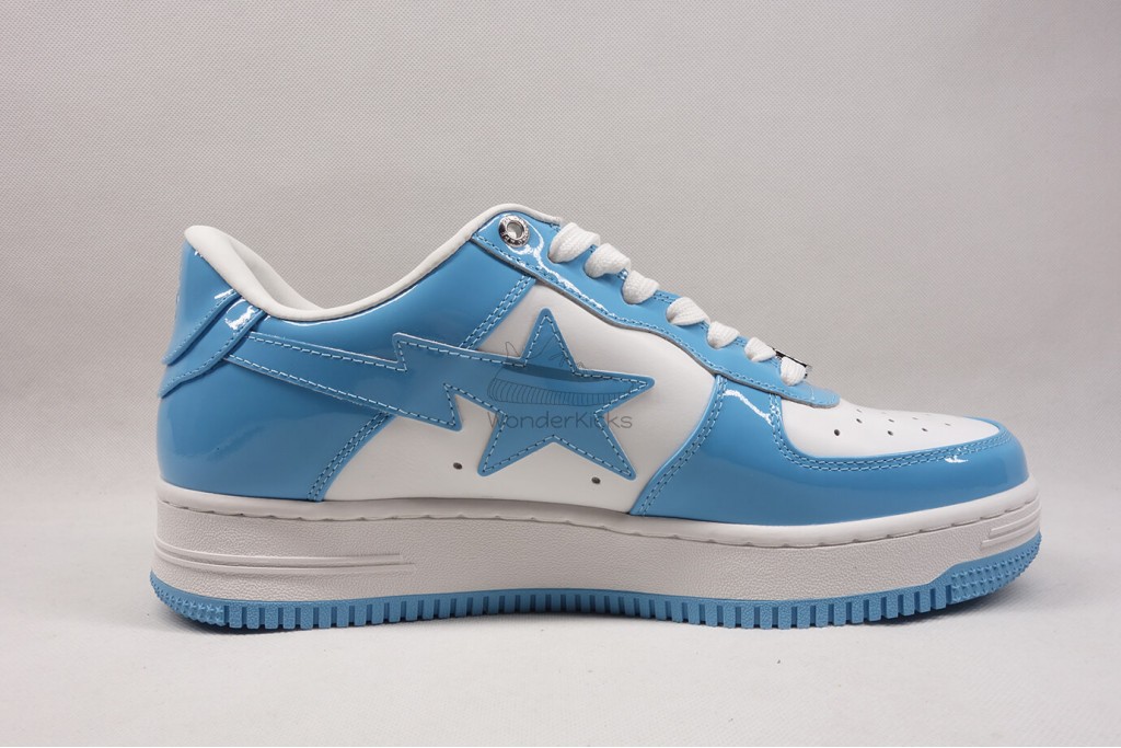 a bathing ape bape sta patent leather blue white