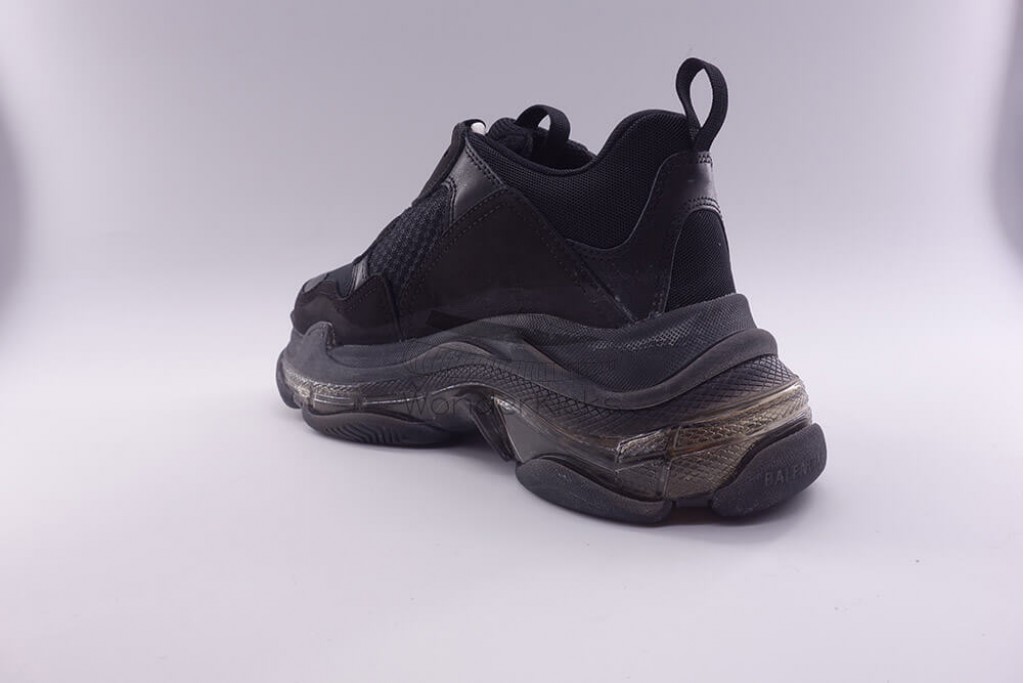 bc triple s clear sole trainer black