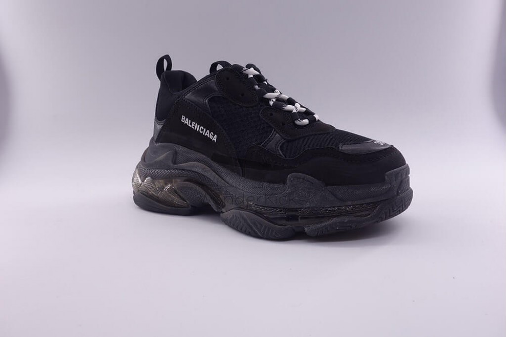 bc triple s clear sole trainer black