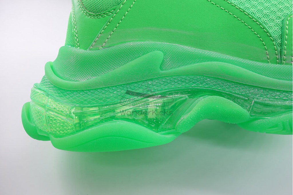 bc triple s clear sole trainer neon green