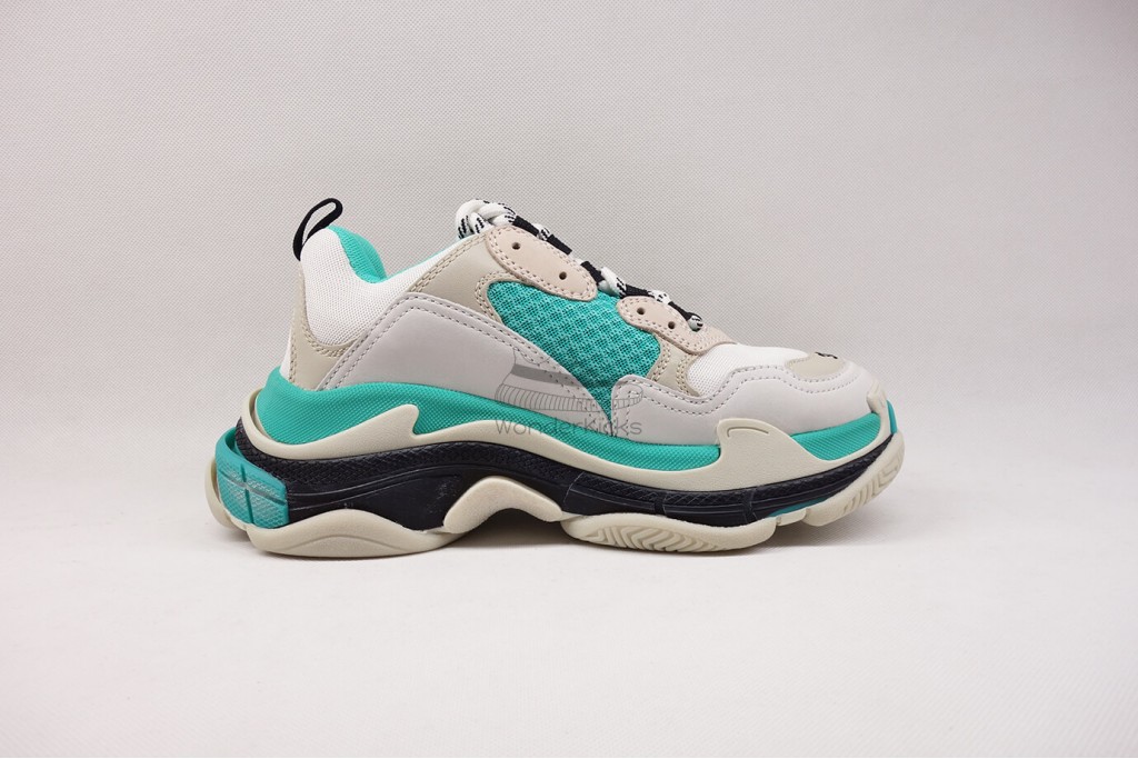 bc triple s trainer white grey turquoise