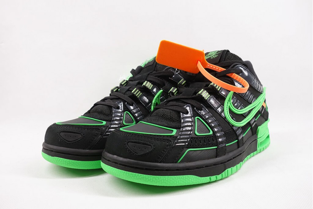 air rubber dunk off white green strike