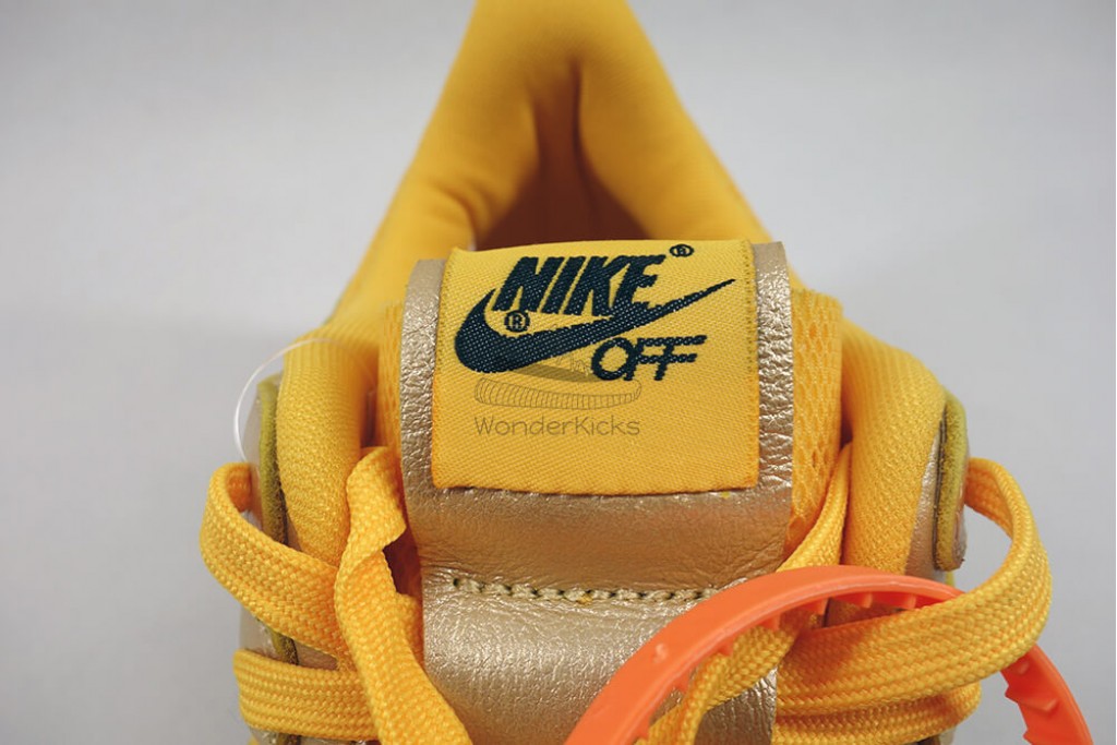 air rubber dunk off white university gold